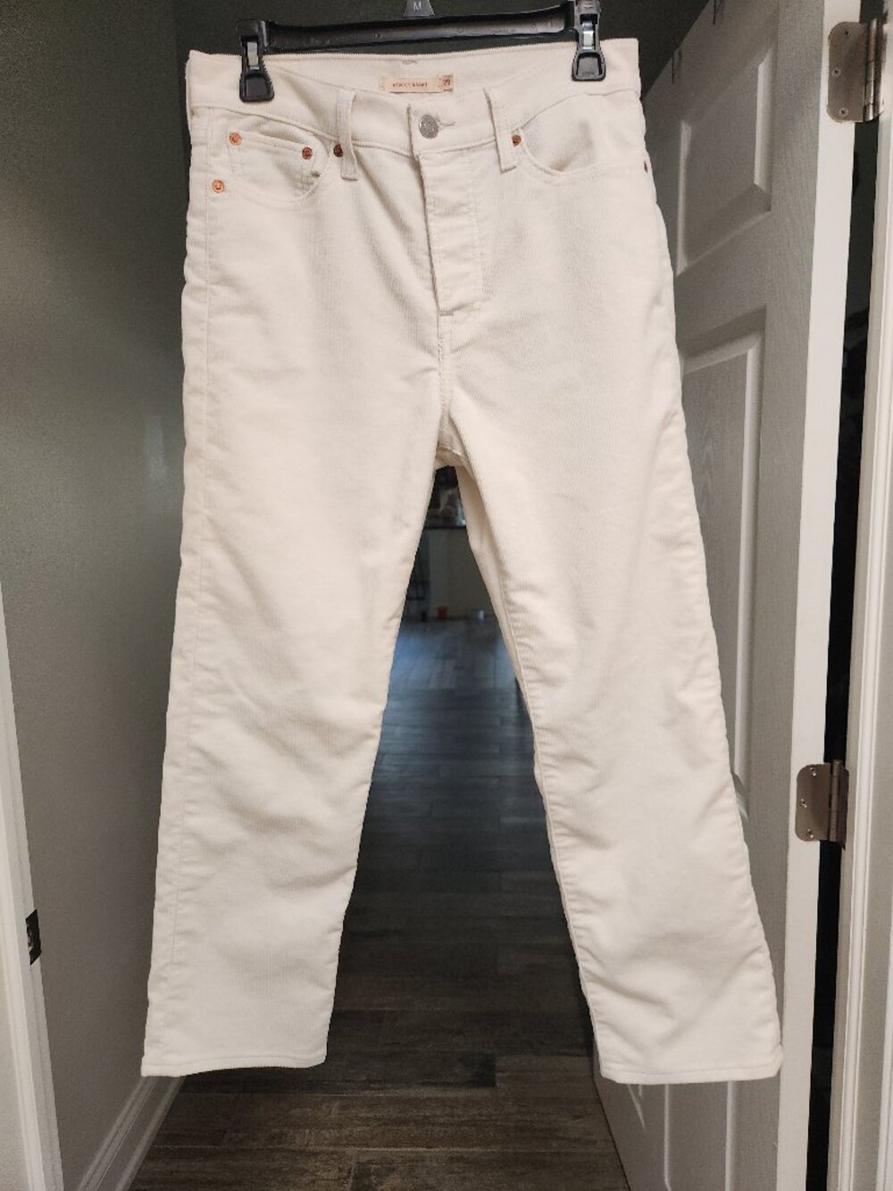 Levi's Wedgie Straight Corduroy Size 29 White 30x26